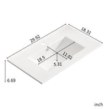 24 inch Bathroom Vessel Sink, Ceramic Bathroom Vanity Sink Top with Overflow, No Drain Convenient W3402P324578