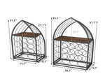 Sailboat Shaped Wine Cabinet Rack, 2 Piece Display Rack, Freestanding Wine Cabinet with Bottle 87501712