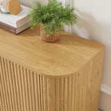 Sideboard Storage Cabinet TV Stand with wave pattern Buffet Cabinet Wooden Vertical Striped Cabinet W1162P323742