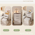 ZUN 3-in-1 dressing table with flip mirror and light, small dressing table set with visible glass 58566032