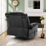 ZUN Breathable Leather Massage Recliner Chair Manual Living Room Reclining Sofa W1403P156678