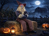 53" Halloween Sitting Scarecrow Animatronic with Jump Scare Motion, Sound Triggered Spooky 44685308