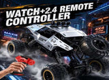 2026 2 Batteries 112 Silver Rock Crawler Rechargeable Off Road Truck 4WD , Metal Shell LED 61910726