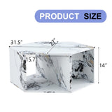 Hexagonal MDF coffee table, characteristic pattern stickers, multi-hole design to give more storage W1151P200317