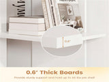 White 3-Tier Wooden Bookshelf, Engineered Board 66LBS Per Shelf Anti-Toppling Kit Included 65167441