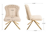 Dining Chairs Set of 2,Velvet Accent Chairs for Living Room, Vanity Chair with Gold Metal Legs, W757P281151