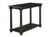 Chairside End Table with Charging Station and Shelf, Weathered Gray/Black 73742135
