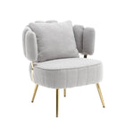 ZUN COOLMORE Boucle Accent Chair Modern Upholstered Armchair Tufted Chair with Metal Frame, Single W1539140082