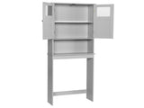 2-Door 3-Tier Toilet Cabinet MDF Melamine-Faced Bathroom Vanity 23.23*8.66*66.93in Grey 44440316