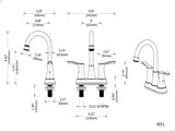 Bathroom Faucet Brushed Nickel, 4" 2-Handle centerset basin faucet with Pop-up Drain & Supply Lines 03176682