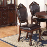 ZUN Royal Majestic Formal Set of 2 Side Chairs Brown Color Rubberwood Dining Room Furniture Intricate B01180913