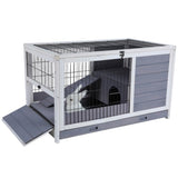 ZUN Wooden Rabbit Hutch Indoor Bunny House for Small Animals with Put Out Tray W142763530