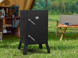 Outdoor Smoker with Double Doors, 2 Detachable Grill Netting Smoking Racks, Charcoal Pan & Water 75765986
