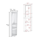 Chicago 75" H Mirrored Corner Bar Cabinet, With Glass Doors, Two Shelves and Stemware White B200P240239