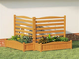 2-Panel No-Dig Fir Wood Privacy Fence with Planter Boxes, AC Unit/Trash Can Screen for Outdoor Patio 53007603