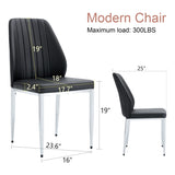 Set of Four Black PU Comfort Dining Chairs .Dining chair with extended backrest,BLACK W1151P167544