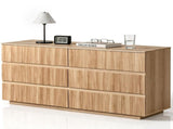Handleless 6-Drawer Dresser with Grille Finish P2 Particleboard MDF & Melamine Veneer 15220524