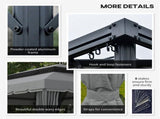 10' x 13' Outdoor Gazebo Aluminum Frame Double Roof Shelter with Netting & Curtains for Patio 13114202