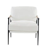 ZUN Leisure chair lounge chair velvet White color W1805106266