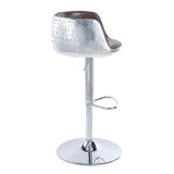 Vintage Brown and Aluminum Swivel Adjustable Stool B062P189159