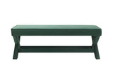 Comfort Double Bench Upholstered in Velvet Fabric,Stool Stylish X-Crossed Legs,Comfort Cushion W2671P441834