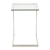 Zenn Contemporary End Table with Clear Glass by LumiSource B202P223406