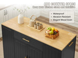 53 inch Large Kitchen Island with Trash Can Storage Cabinet, Islands Table with Drawer and 49404211