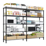 ZUN 58''W Adjustable Storage Shelves 1500LBS NSF Wire Shelving Unit 5 Tier Metal Shelving for Storage 64147316