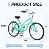 7 Speed Bicycles, Multiple Colors 26"Inch Beach Cruiser Bike W1019116878