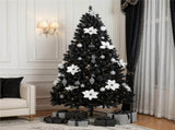 4.5Ft Pre Lit Fir Christmas Tree with Incandescent Warm Lights, Black 33670238