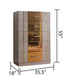 Gold Detailed Chest made with Wood in Gray B00957542