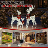 3-Piece Lighted Christmas Reindeer Set Outdoor Decorations, Weather Proof Sparkling Deer 64880726