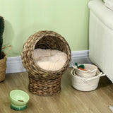 23.5" H grey cat bed with upholstered, cat basket bed cat house 35188807