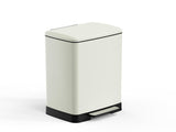 White 14 Gallons Pedal Trash Can with Soft Close Lid, Removable Inner Bucket & Detachable Wheels, 31799952