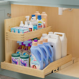 Under Sink Organizers and Storage 22" W x 21" D, 2 Tier Pull Out Cabinet Organizer with Soft Close, T3210P277245