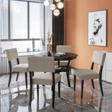 ZUN 5-Piece Kitchen Dining Table Set Round Table with Bottom Shelf, 4 Upholstered Chairs for Dining 36122547