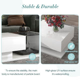 ON-TREND Modern Coffee Table with Tempered Glass, Wooden Cocktail Table with WF303936AAK