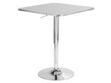 Contemporary Adjustable Square Bar Table in Silver B202P223298