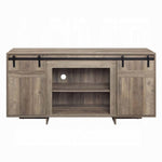 ZUN Grey Washed TV Stand with 2 Sliding Barn Doors B062P209411