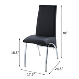 Black and Chrome Armless Solid Back Side Chair B062P182721