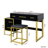 Makeup Vanity Set with Mirror , Dresser Table with Nightstand , with 4 Drawers W331P246721