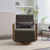 30.3"W Swivel Modern Upholstered Accent Chair with Solid Wood Armrests and 360 Degree Comfy Lounge W1298P246437