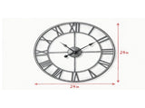 24 Inch Black Wall Clock Roman Numerals Silent Battery Operated 54551019