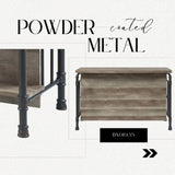 Antique Oak and Sandy Grey 5-Shelf Kitchen Island B062P209301