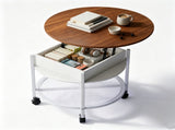 Round Lift Top Coffee Table with RGB LED Lights, 26.8" 26.8" 21.6" 56958172