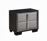 Silver and Black 2-Drawer Nightstand B062P209013