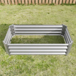 ZUN Metal Raised Garden Bed, Rectangle Raised Planter 4×2×1ft for Flowers Plants, Vegetables Herb Silver 12226437