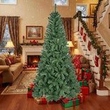 7FT Christmas Tree 774 PVC Tips Hinged Structure Artificial Plant Metal Stand Green Holiday Tree for 85700227