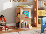 2-Tier Kids Rotating Bookshelf - 360&deg Display for Books/Toys, Bear Baffles Child-Friendly Height, 59781382