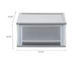 17 Qt Medium Plastic Drawers, Under Bed Storage Bins, Stackable, Modular 3Pk 82802837